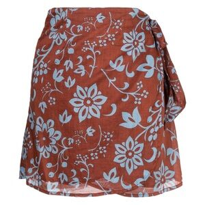 Faithfull the Brand Terracotta Floral Skirt
